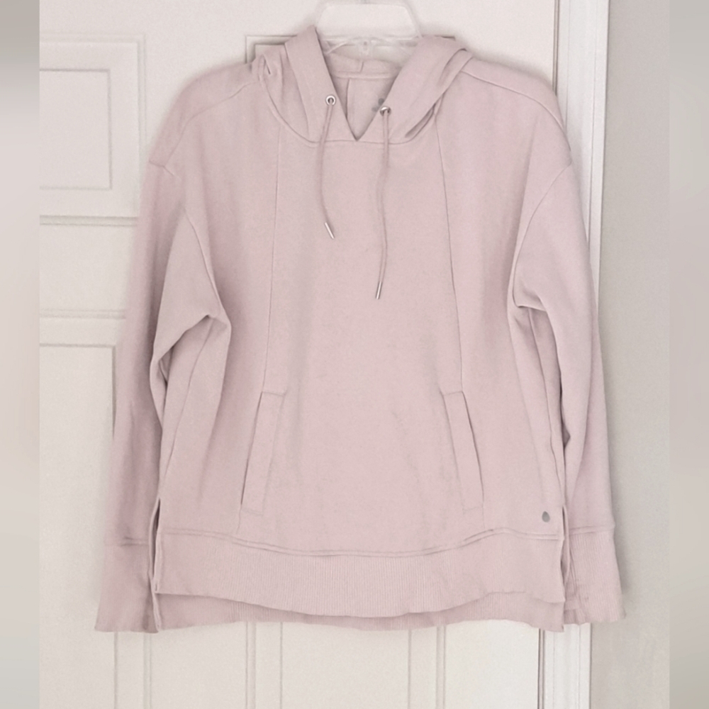 Apana Soft Pink Hooded Athletic Sweatshirt.  Size L.